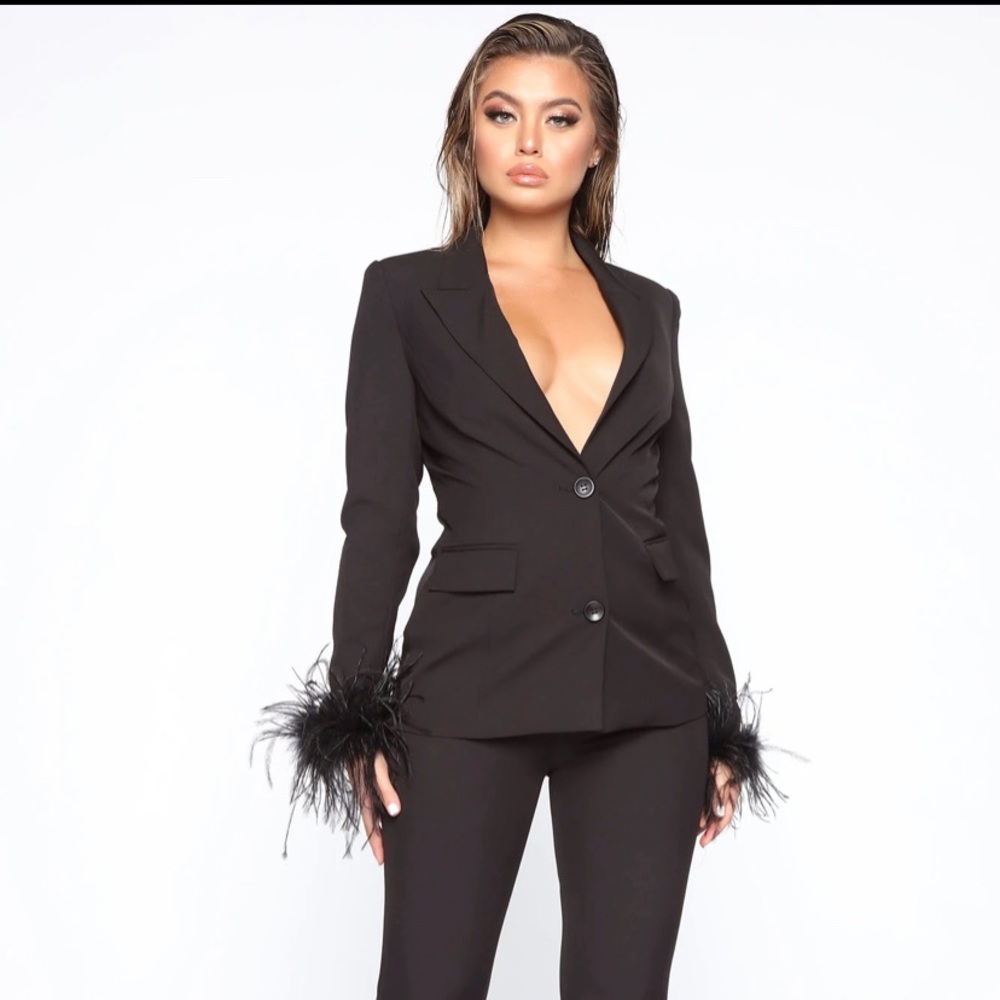 Cute Classy Fashion Nova Black PantSuits Matching Set